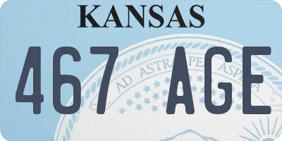KS license plate 467AGE
