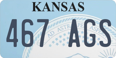 KS license plate 467AGS