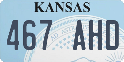 KS license plate 467AHD