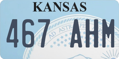 KS license plate 467AHM