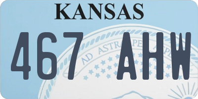 KS license plate 467AHW