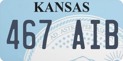 KS license plate 467AIB