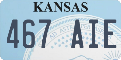 KS license plate 467AIE