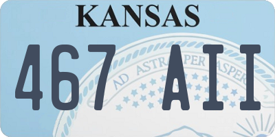 KS license plate 467AII