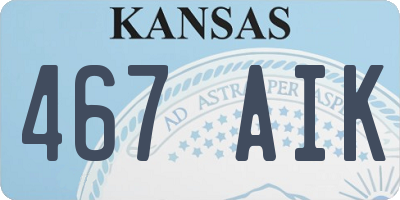 KS license plate 467AIK