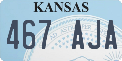 KS license plate 467AJA