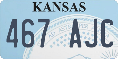 KS license plate 467AJC