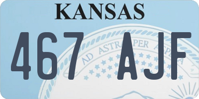 KS license plate 467AJF