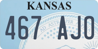 KS license plate 467AJO