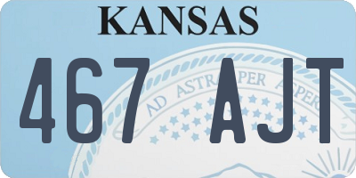 KS license plate 467AJT