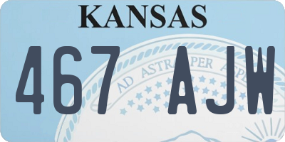 KS license plate 467AJW