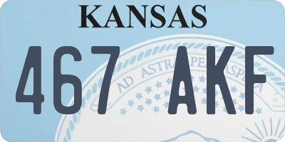 KS license plate 467AKF
