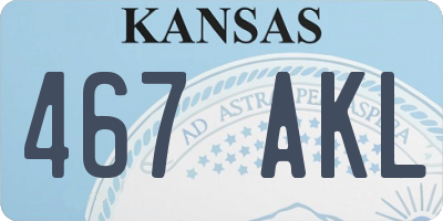 KS license plate 467AKL