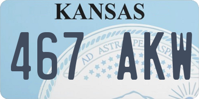 KS license plate 467AKW