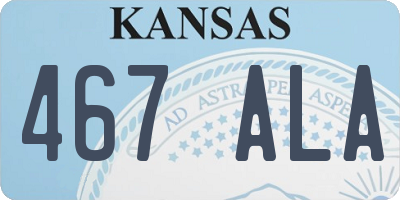 KS license plate 467ALA