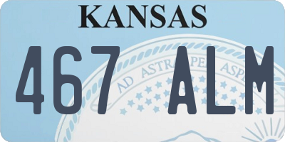KS license plate 467ALM