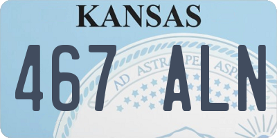 KS license plate 467ALN