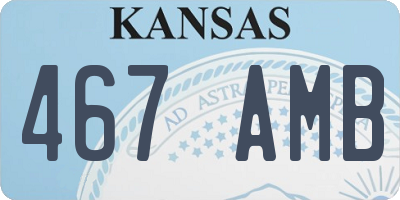 KS license plate 467AMB