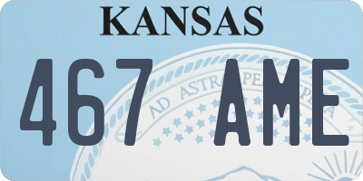 KS license plate 467AME