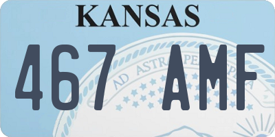 KS license plate 467AMF