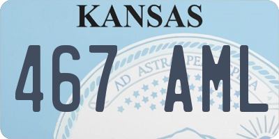 KS license plate 467AML