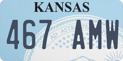 KS license plate 467AMW