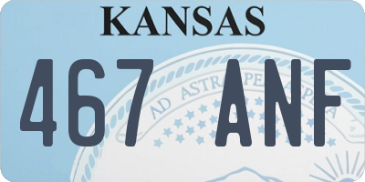KS license plate 467ANF