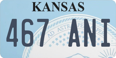 KS license plate 467ANI