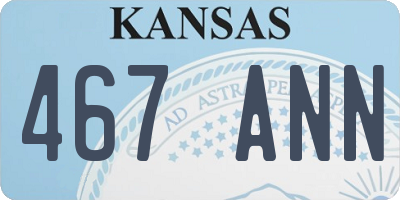 KS license plate 467ANN