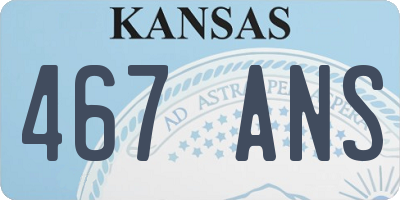 KS license plate 467ANS