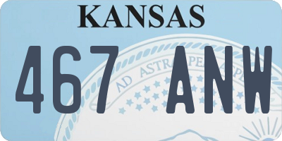 KS license plate 467ANW