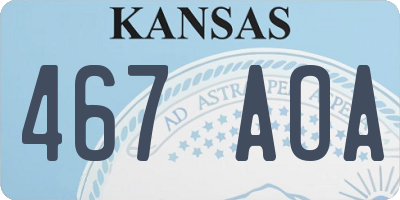 KS license plate 467AOA