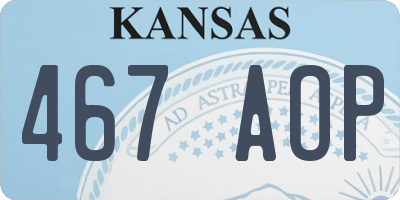 KS license plate 467AOP