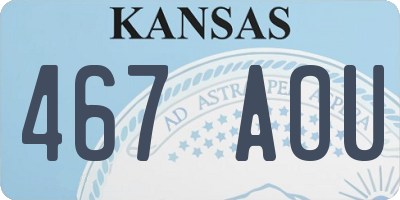 KS license plate 467AOU