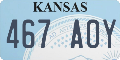 KS license plate 467AOY