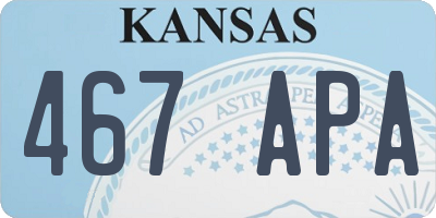 KS license plate 467APA