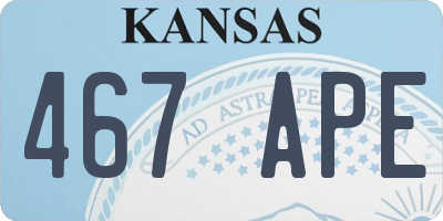 KS license plate 467APE