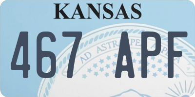 KS license plate 467APF