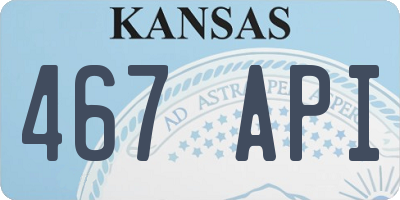 KS license plate 467API
