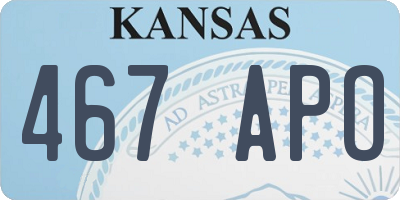 KS license plate 467APO