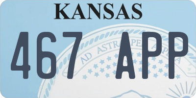 KS license plate 467APP