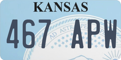 KS license plate 467APW