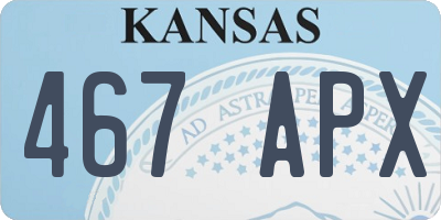 KS license plate 467APX