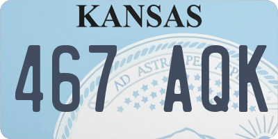 KS license plate 467AQK