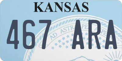 KS license plate 467ARA