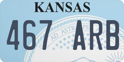 KS license plate 467ARB