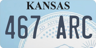 KS license plate 467ARC