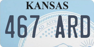 KS license plate 467ARD