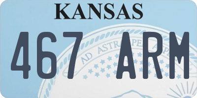 KS license plate 467ARM