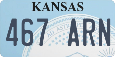 KS license plate 467ARN